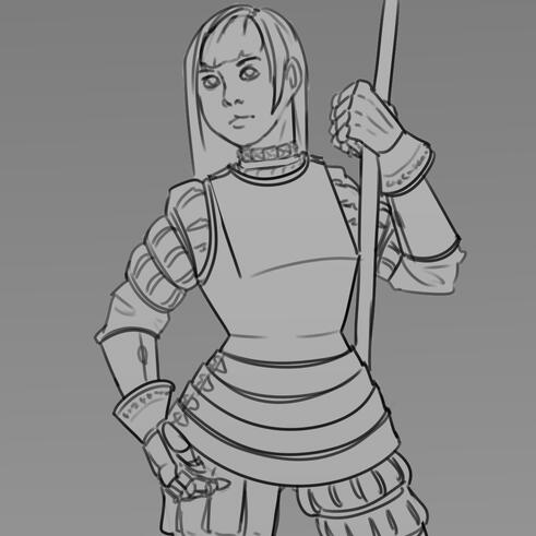 Halfbody Flat Sketch - 25USD